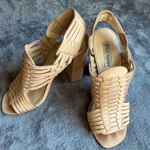 Steve Madden block heel light tan sandals